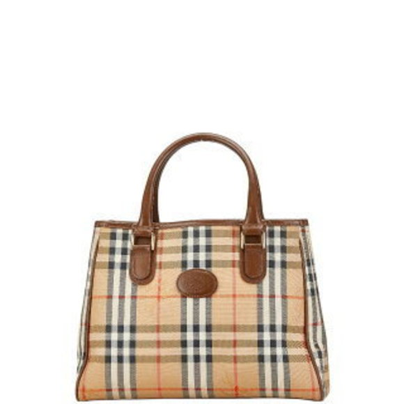 Burberry Nova Check Shadow Horse Tote Bag Handbag Beige Multicolor - Picture 2 of 10